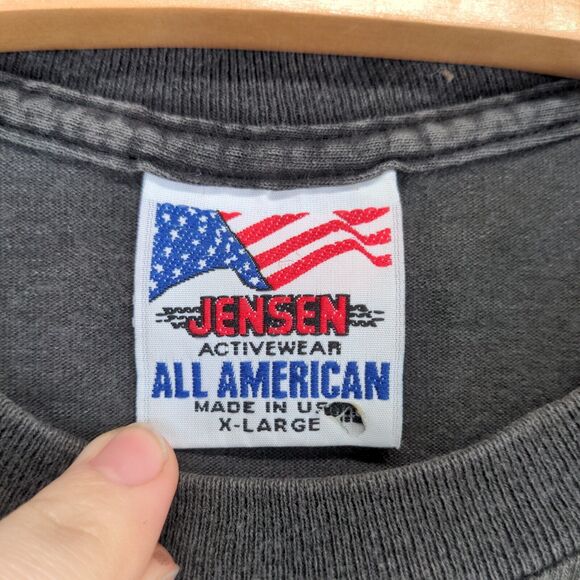 Jensen UAW Local 933 Logo Chest Pocket T-Shirt Womens XL Gray All American USA - Picture 10 of 14